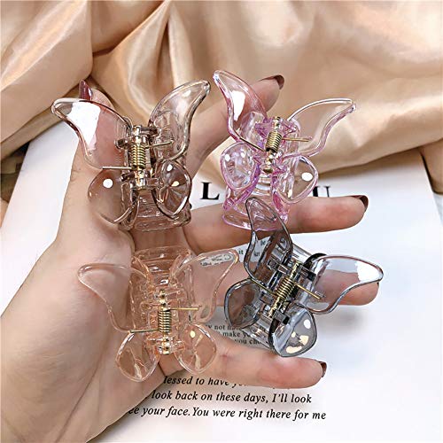 6 Pinzas Mini Mariposa Transparente para Cabello miniatura 3