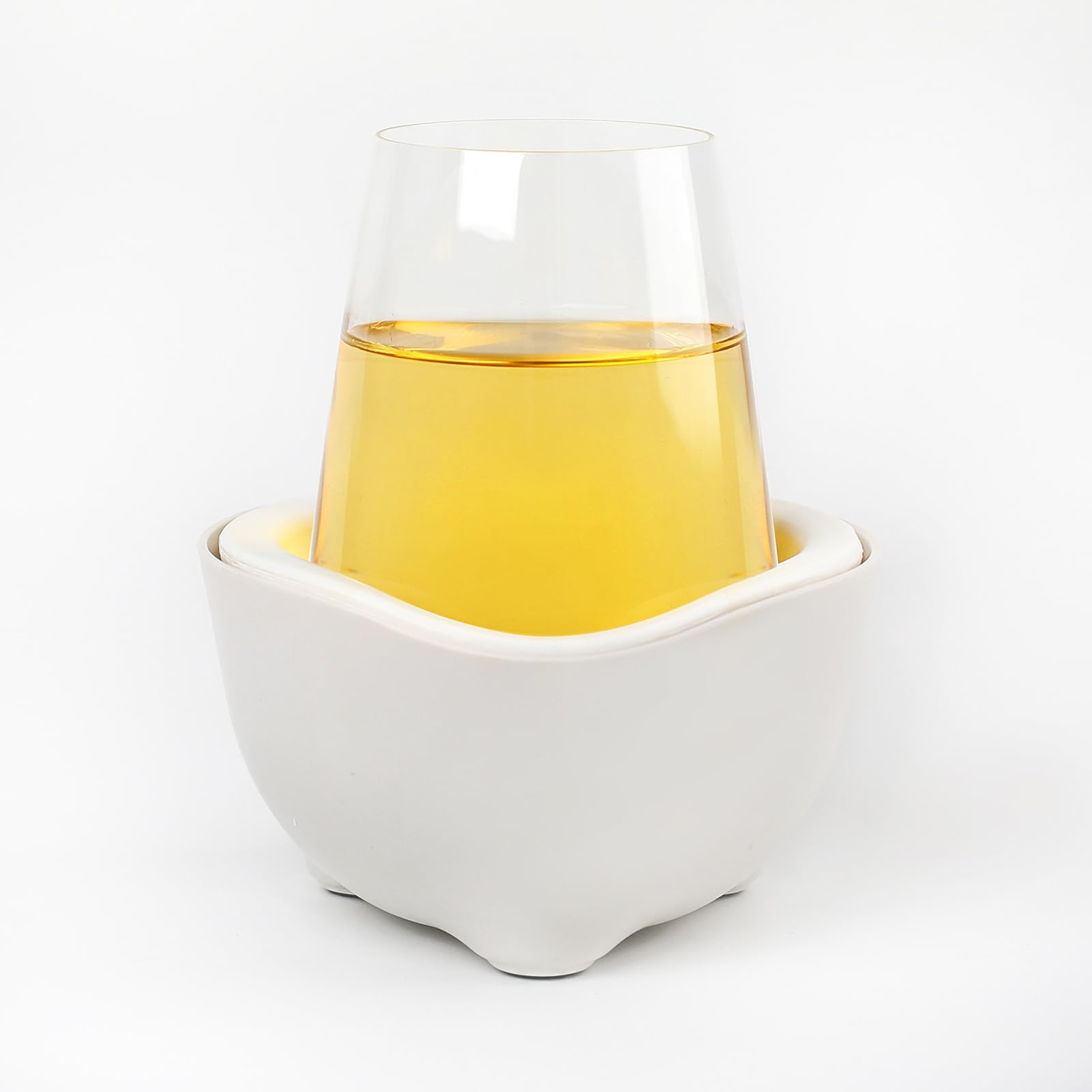 Enfriador de Vino para Vidrio, Enfriador de Copa de Vino sin Tallo Enfriador de Copa de Vino Portátil Compacto con Tallo de Plástico Enfriador de Copa de Vino de Enfriamiento
