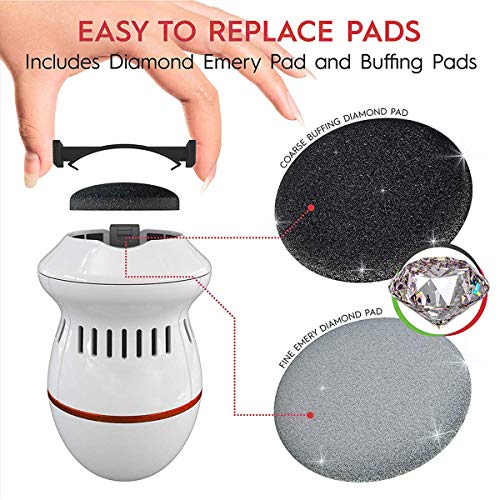 Cityt Electric Foot Callus Vacuum Remover, Exfoliator Pedicure Grinding Tools, Automatic Foot Repair, Easy To Use & Dismantle, Professional Treatment Of Dead/Hard/Cracked/Dry Skin, Red, 7 Piece Set #TOP3
