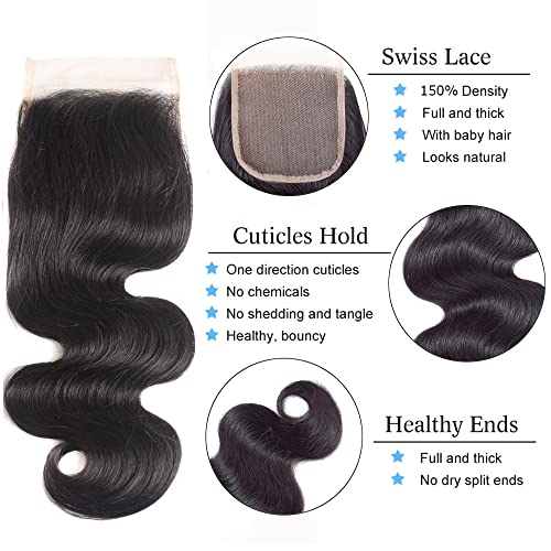 Aomllute 914785 Body Wave Bundles With Closure Human Hair 3 Bundles thumb #4