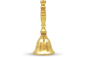 Shubhkart Solid Brass Table Bell for Pooja | 3.5 Inches Ecclesiastical Bell...