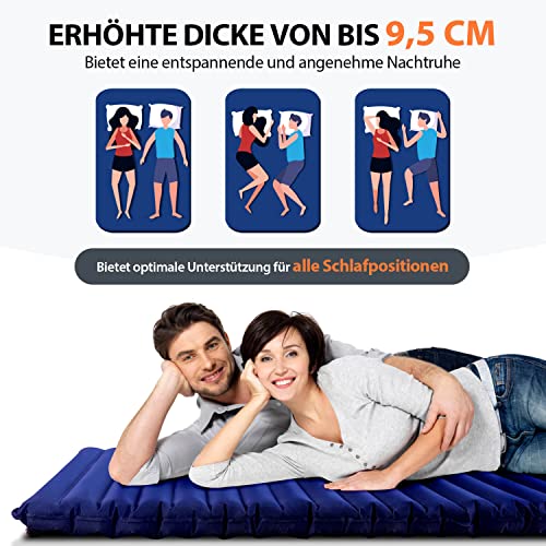 HIKENTURE Doppel Isomatte Ultraleicht, Camping Isomatte für 2 Personen Aufblasbar, Luftmatratze Schlafmatte Kleines… - Image 4
