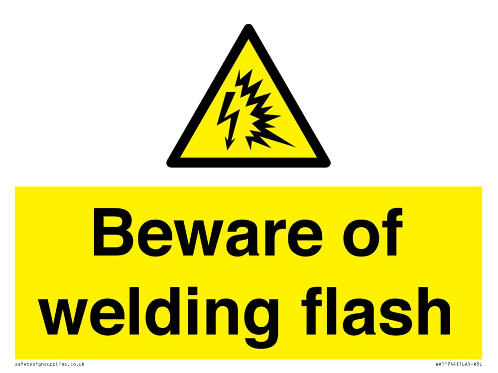 Beware of welding flash Sign - 200x150mm - A5L