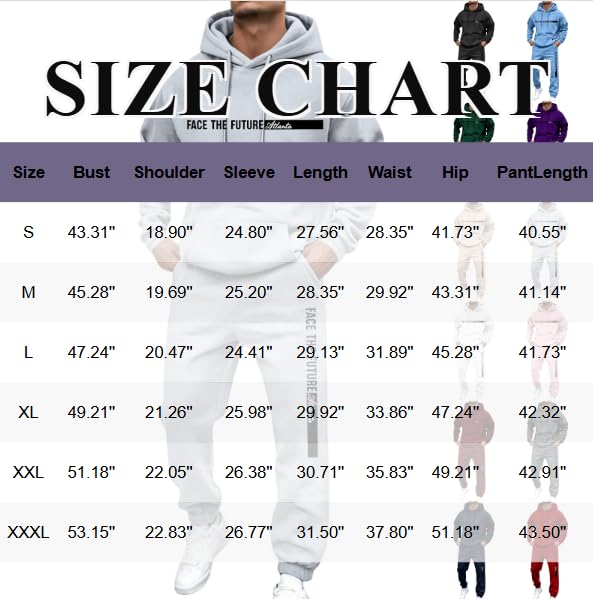 Men Sweatsuits Sets Hoodie and Jogger Sweatpants Sports 2 Piece Outfits - image 5