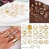 Golden Jewelry Sets for Women Fashion Costume Jewelry Includ Necklace Bracelet Rings Earrings Set