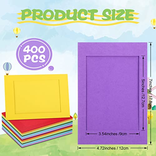 400 Pieces Paper Photo Frames 4 X 6 Inch Bulk Cardboard Picture Frames Picture Frame Paper Holder Crafts Cardboard Frames For Tabletop Wall Decor Classroom Wedding Graduation Display (Colorful) #TOP1