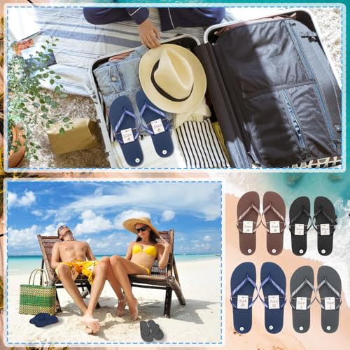 24 Pairs Flip Flop Sandals,Bulk Flip Flops for Wedding Hotel Guest Spa Slippers with Size Cards for Pool Beach Party4
