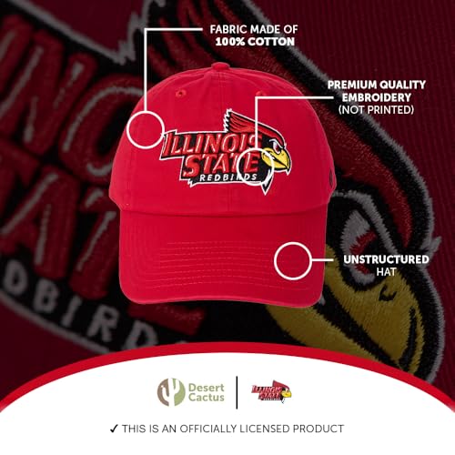 Gorra bordada ajustable roja con cierre de tela miniatura 3