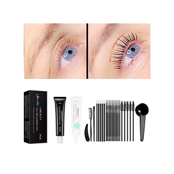 Libeauty-Black-Lash-Tint-Kit-Keratin-Black-Eyelash-Dye-and-Eyebrow-Tint-6-Week-Lash-Tinting-Look-For-Lash-PermLiftLamination-TreatmentBlack-Tint-Kit-Only Black Lash Tint Kit, Keratin Black Eyelash Dye and Eyebrow Tint, 6 Week Voluminous Brow Tint, Tinting Look For Lash Perm/Lift/Lamination Treatment (Black Eyelash Tint Kit Only)