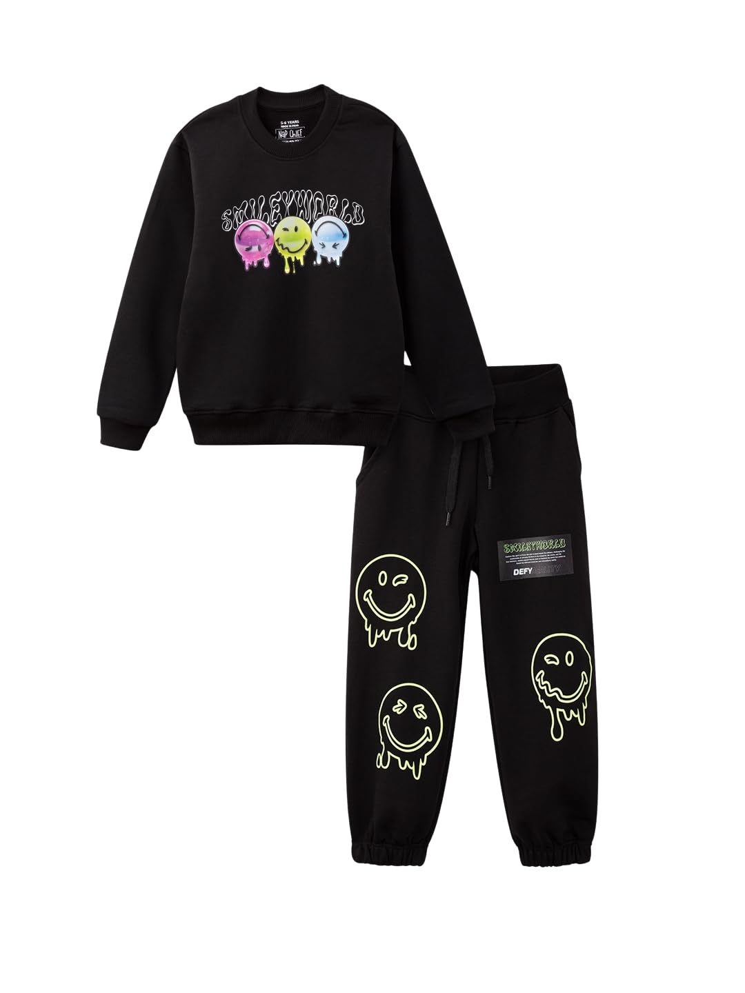 Nap Chief Unisex Kids Cotton Character Printed Co-Ord Set – Sweatshirt and Joggers Casual Clothing Outfit