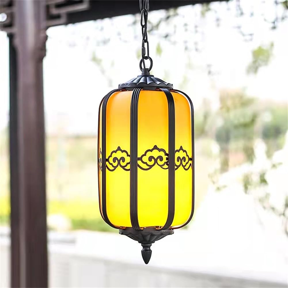 KXEcoLife Contemporary LED Outdoor Pendent Lamp Waterproof Art Villa Garden Courtyard Gate Corridor Balcony Chandelier (G D30CM)