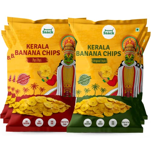 Image of Beyond Snack Natural Kerala Banana Chips Healthy and Delicious Flavoured Snacks- No Hand Touch- 600gms (3PeriPeri+3Salted)