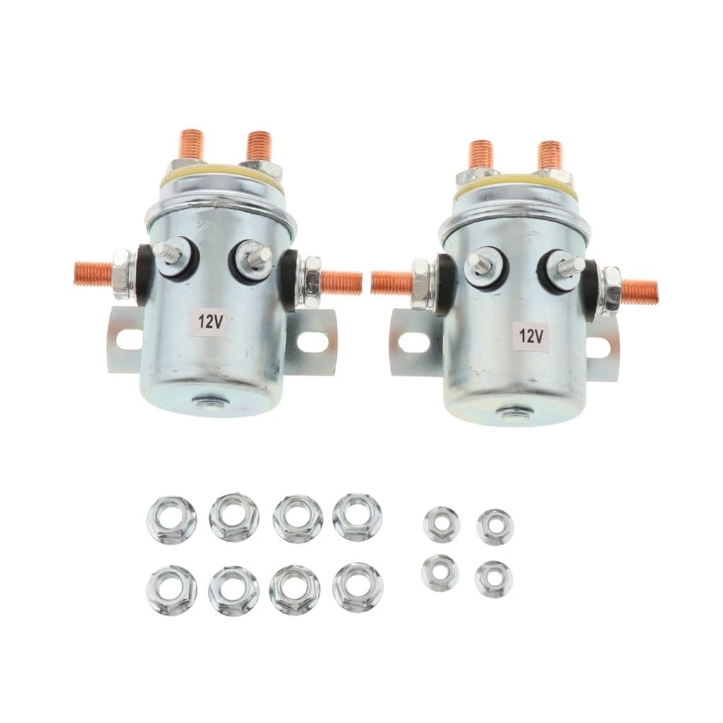 2x Solenoid Relay Switch 6 Terminal For Winch Continuous Duty 12V 200A Winch Starter Solenoid Relay Switch ICXLPMC