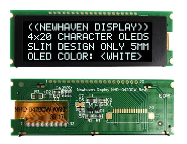 Slim Character OLED - White - 4x20 Character - 2.4V ~5.5V - 92.00 x 31.5 mm