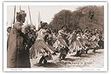 Hawaiian Hula Dancing in Action - Vintage B&W Historical Photograph by Ray Jerome Baker c.1930s - Master Art Print (Unframed) 6in x 9in