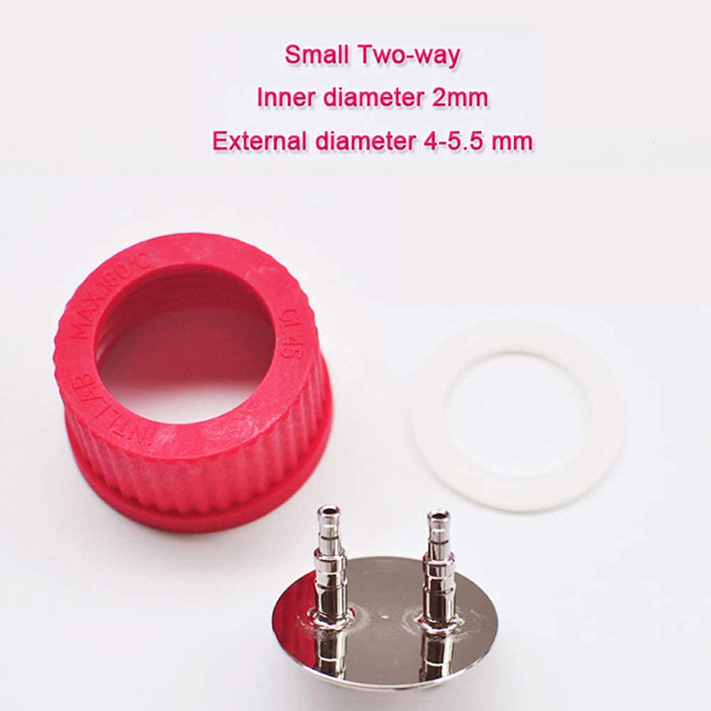 INTLLAB 316 Stainless Steel Small 2-Port Vent Assembly, for GL45 Universal Laboratory Glass Bottles, High Temperature PBT, 45 mm, GL45_S2 — Amazon image 3