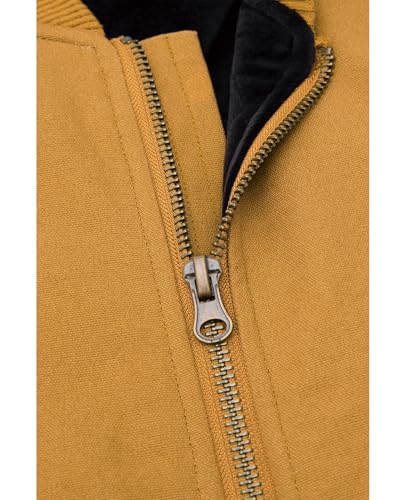 Image of ZENTHACE Mens Quilted Lined Duck Canvas Work Vest,Brass Zip Up