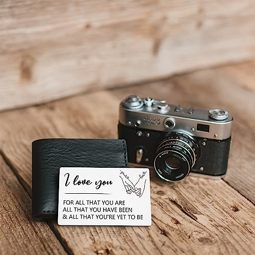 akeke Mini Love Notes for Him Boyfriend Gifts Long Distance Relationship Anniversary Card for Husband From Wife Anniversary Engraved Wallet Insert Card for Hubby Han74