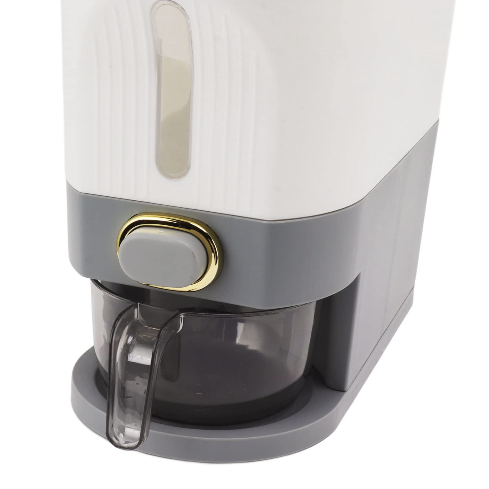 Domary Contenitore di Stoccaggio Ermetico di Grande capacità per Dispenser Riso per Uso Domestico in con Materiale PP e PET (Grigio)