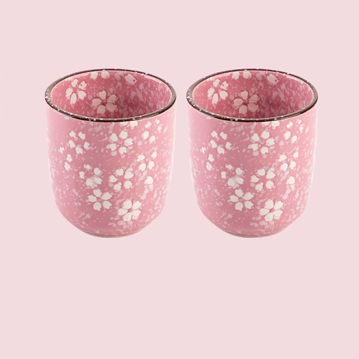 菊型輪花 桜模様湯呑み2客セット ピンク系 Amazon | SHIHEER 湯呑 2個セット 湯呑み 湯のみ 桜 直径7.4×高さ7.8cm