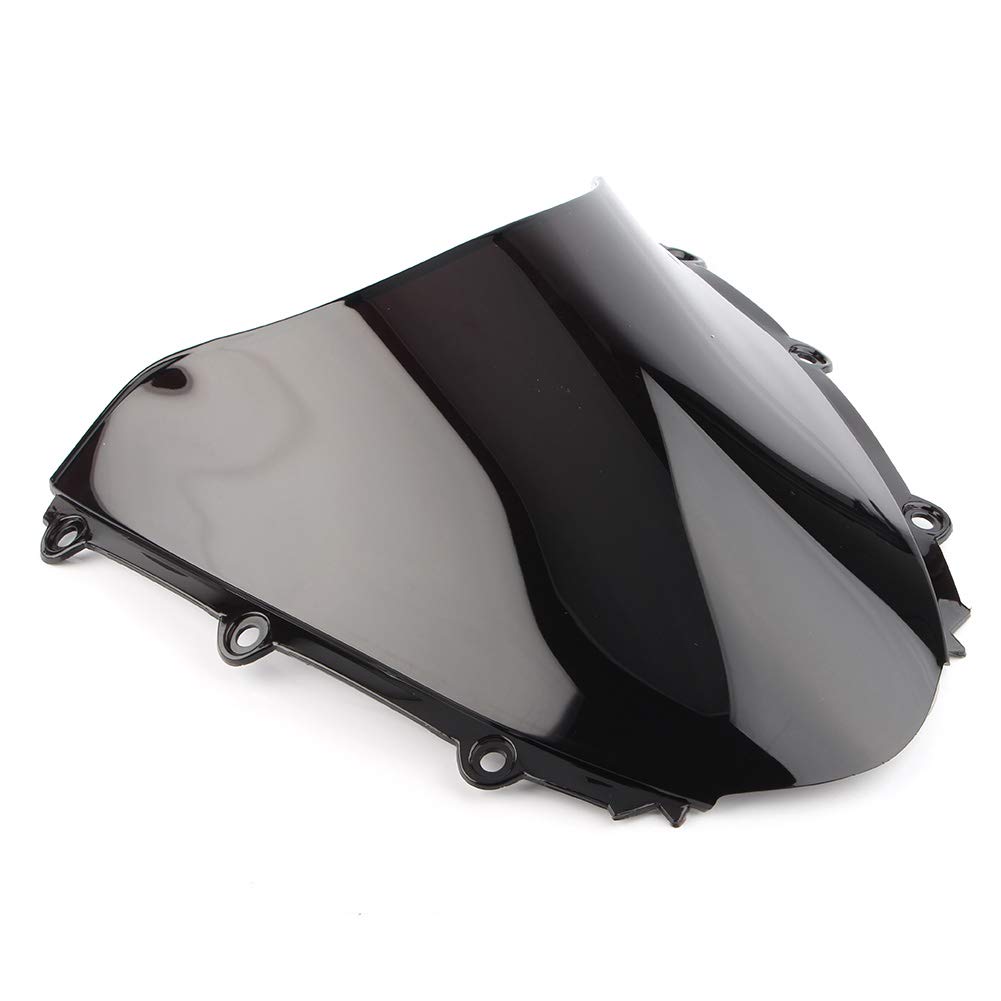 Pare-brise Double Bulle Noir Pour Honda CBR1000RR 2004-2007 | Polycarbonate Transparent | Réduction Vent/bruit - 9