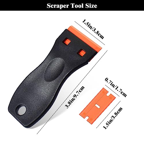 Reevaa Plastic Razor Blades Scraper With 20Pcs Plastic Razor Blades Scraper Tool For Window Tint,Vinyl Wrap,Sticker Remover Plastic Scraper Tool,Label,Decal, Floor,Household For Cleaning,Car Paints. #TOP6