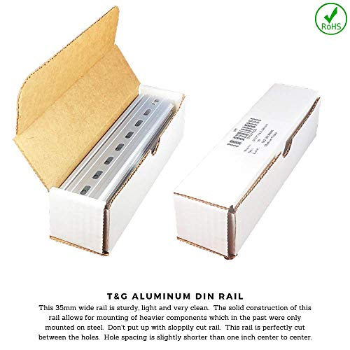 T&G 10 Pieces Din Rail Slotted Aluminum Rohs 8" Inches Long 35Mm Wide 7.5Mm High #TOP4
