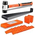 REXBETI Laminate Wood Flooring Installation Kit with Solid Tapping Block, Long and Wider Pull Bar, Reinforced Double-Faced Mallet and 40 Spacers