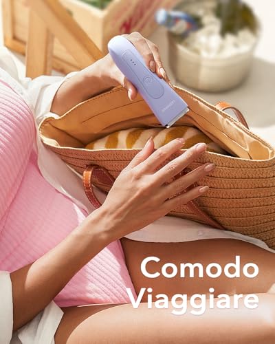 MANSPOT Depilatore Corpo Donna, Rasoio Elettrico Donna con 3 Protezioni e Testine in Ceramica Sostituibili, Epilatore Elettrico Impermeabile, Rasoio Intimo - Immagine 3