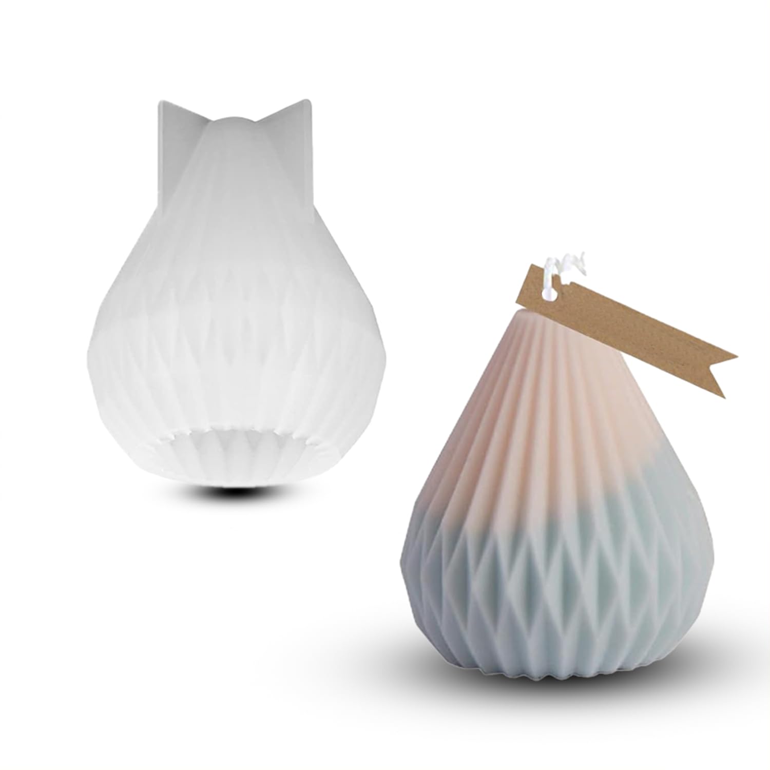 YellowCult 3D Geometrical Conical Drop Silicone Mold for Candle Epoxy Resin Casting DIY Aromatherapy Candles Wax Soaps Polymer Clay Candy Cake Handmade Chocolate Ice Cube Jelly Making Craft Supplies