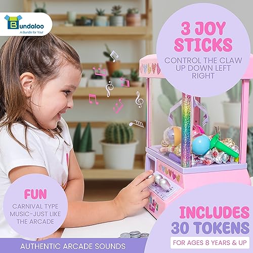 Squishy Claw Machine Arcade Game for Kids - Includes 3 Toys and Capsules