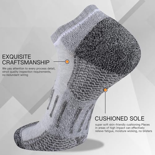 Ankle Socks for Men Cotton Breathable Comfort Cushioned Low Cut Athletic Hiking Running Workout Sports Socks4