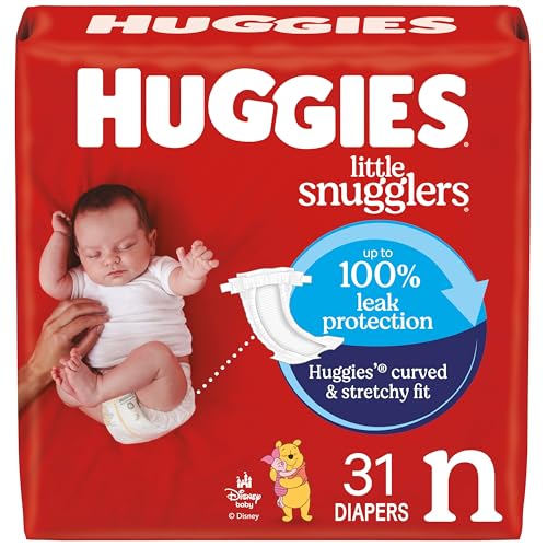 Huggies Size Newborn Diapers, Little Snugglers Baby Diapers, Size Newborn (up to 10 lbs),...
