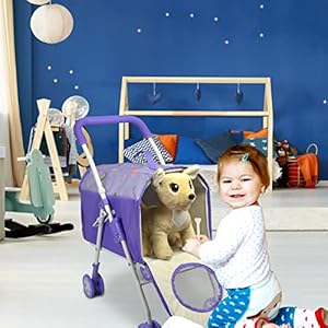 ANIVIA Pet Stroller and Accessories for Kids Ages 3 to 7 Year Olds, Dog Toy for Toddlers, 2 Pieces Play Dog Set, Puppy Party Playset with 1 Pet Puppy Included Purple ANIVIA Pet Stroller and Accessories for Kids Ages 3 to 7 Year Olds, Dog Toy for Toddlers, 2 Pieces Play Dog Set, Puppy Party Playset with 1 Pet Puppy Included Purple