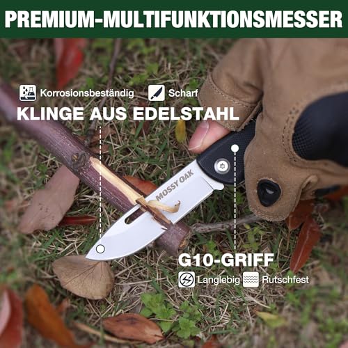 Mossy Oak Taschenmesser 10 in 1, Multitool Klappmesser mit Edelstahlklinge – Ansicht 3