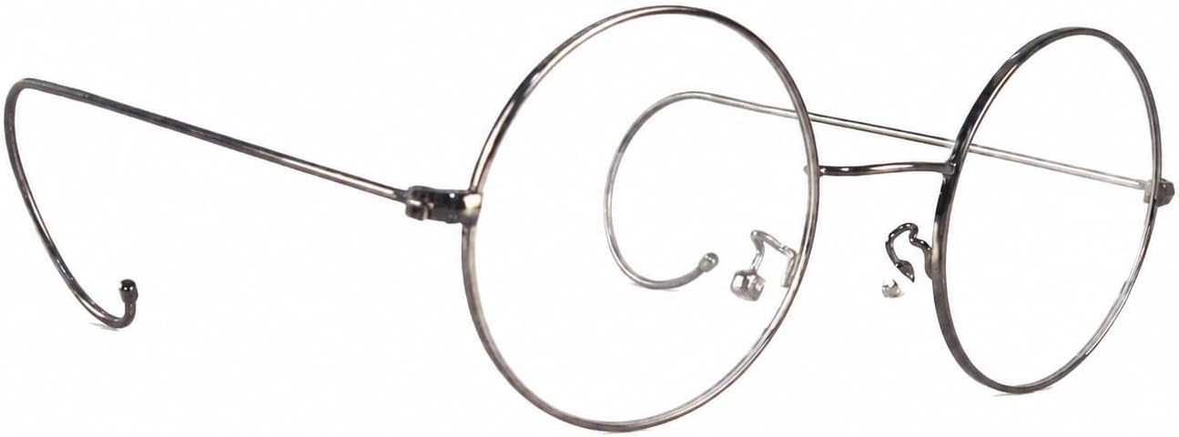 Agstum Retro Mid Large Round Optical Wire Rim Eyeglass with Cable Temples image 3