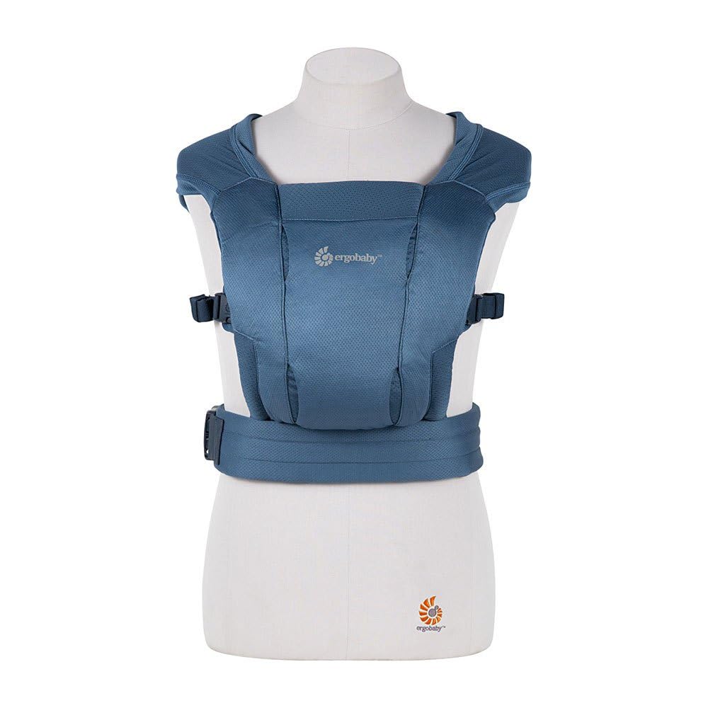 Ergobaby Embrace Soft Air Mesh Marsupio per neonati fin dai primi giorni, Marsupio porta bebè a 2 posizioni, Marsupio neonati ergonomico, Blue