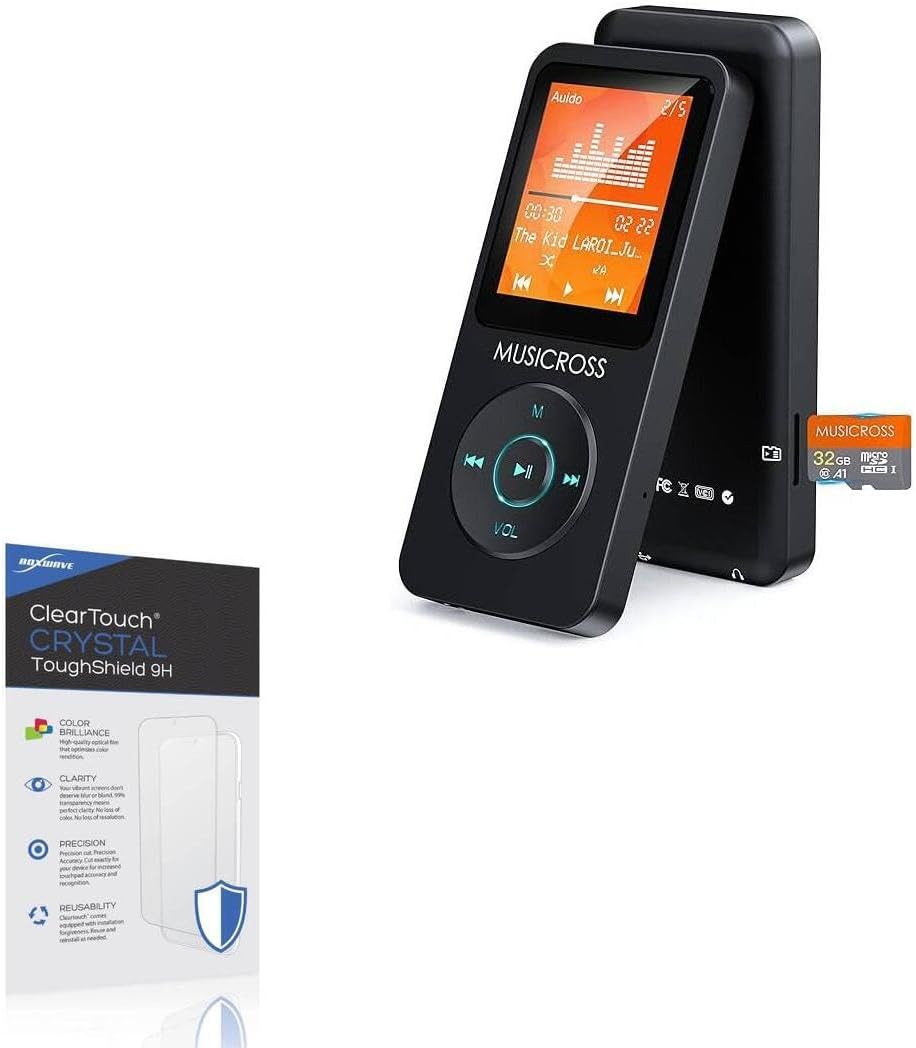 BoxWave Screen Protector Compatible with Musicross 1 (5.1 in) - ClearTouch Crystal ToughShield 9H (2-Pack), Clear 9H Tough Flexible Film Screen Protector