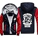 Produktbild Mempire Herren Kapuzenpullover Sweatjacke mit Reißverschluss Super Saiyan Gemustert Sweatshirt Plus Samt (E,M)