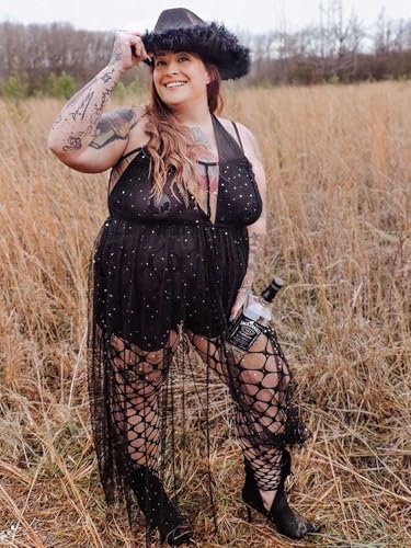 Women's Tulle Sheer Mesh Sequin Swimsuit Cover Up Sparkly Flowy Long Maxi Slit Dress Rave Festival Sexy Outfits4