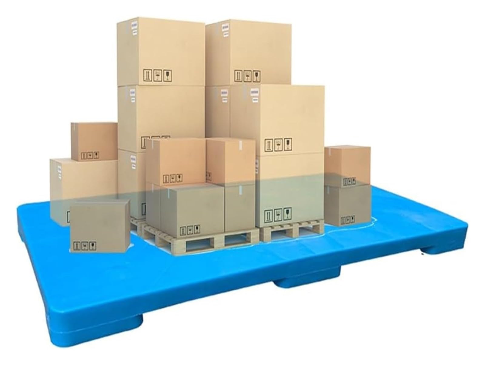 JINMLBO Plastic Pallet, Interlocking Pallet Storage System, Moisture-Proof Pad, Safety Storage Grid Pads for Warehouses, Storage Rooms, Restaurant, Kitchens, Garages(100x50x5cm)