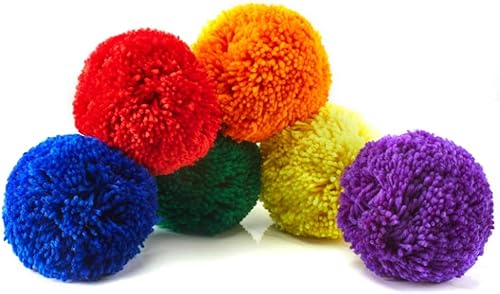 FLYIO 6 bolas de 5 pulgadas para parque infantil, bolas de hilo de bolas de hilobolas de forro polar suave para niños y adultos, pelota de dodge,