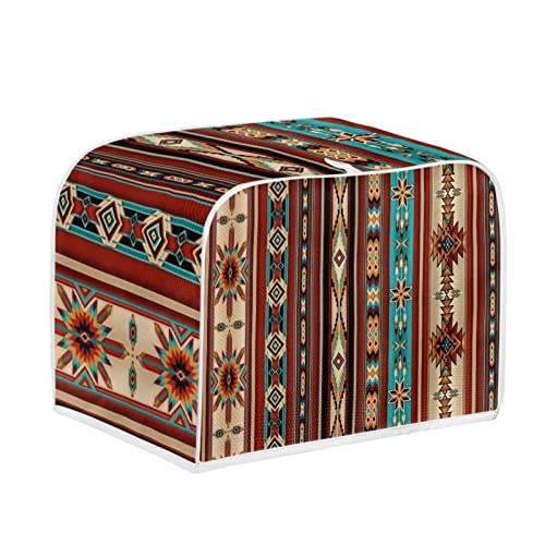 GLENLCWE Southwestern Stripe Native Aztec Toaster Cover,4 Slice Farmhouse Toaster Dust Cover,Small Kitchen Appliance Cover,Dust Proof&Washable