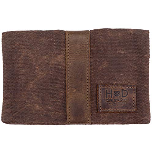 Hide & Drink, Waxed Canvas Cable Organizer Pouch, Earphone Case, Travel Accessories, Handmade Includes 101 Year Warranty :: Honey Bourbon