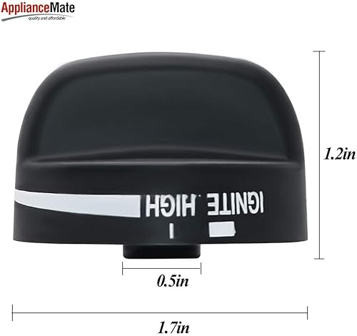 Miniatura 3 de Control Konb 8273103 - Pomo de control para estufa de gas, color negro, compatible con horno, repuesto WP8273103, WP8273103VP, 8273107, paquete de 4