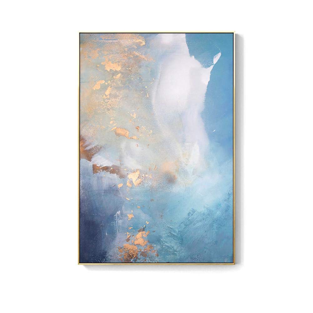 Oro Lusso Tela Quadri Astratto tutto Arte Minimalista Blu Sfondo Poster e Stampa Quadro Soggiorno Camera Interni Casa Decorazioni 50x70 cmx3 Senza cornice