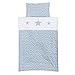 Produktbild babybay Kinderbettwäsche Piqué, azurblau Sterne weiß mit Applikation Stern