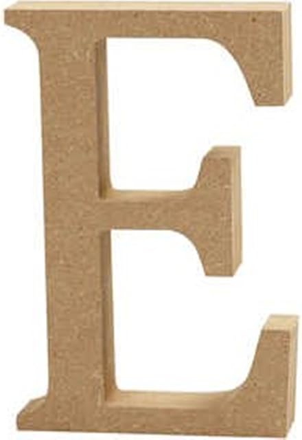 CRAFTY CAPERS 13cm Large Wooden MDF Letter Shape to Decorate - E | Wood Shapes for Crafts