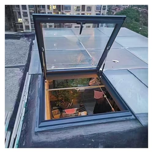 JYHHCYS Aluminum Flat Roof Lighting Well Window, 400x400 600x600 900x900mm Multi-angle Roof Viewing Window, Small Window In A Buildings Roof, Sun Room Roof Skylights(550x700mm)