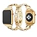 Vlokomz Metal Cuff Bangle Bracelet Bling Rhinestone Diamond Wristband X-Link Glitzy Strap Band for Apple Watch Band 38mm 40mm 41mm Women Series 8 7 6 5 4 3 2 1 SE (38/40/41mm Gold)